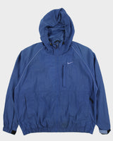 Vintage 1997 Nike Women's Two-Tone Shell Hooded Windbreaker Bomber Jacket - M