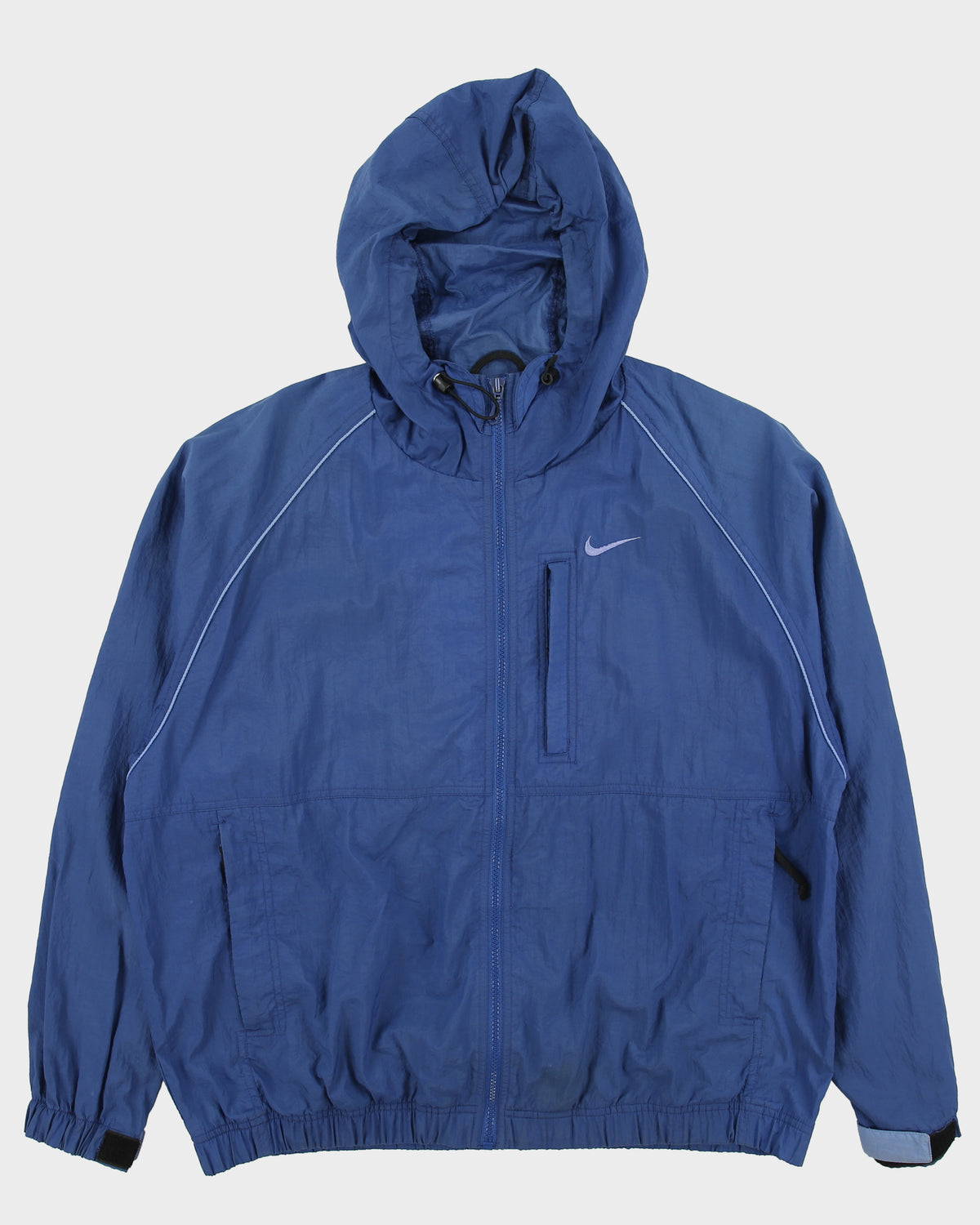 Vintage 1997 Nike Women's Two-Tone Shell Hooded Windbreaker Bomber Jacket - M