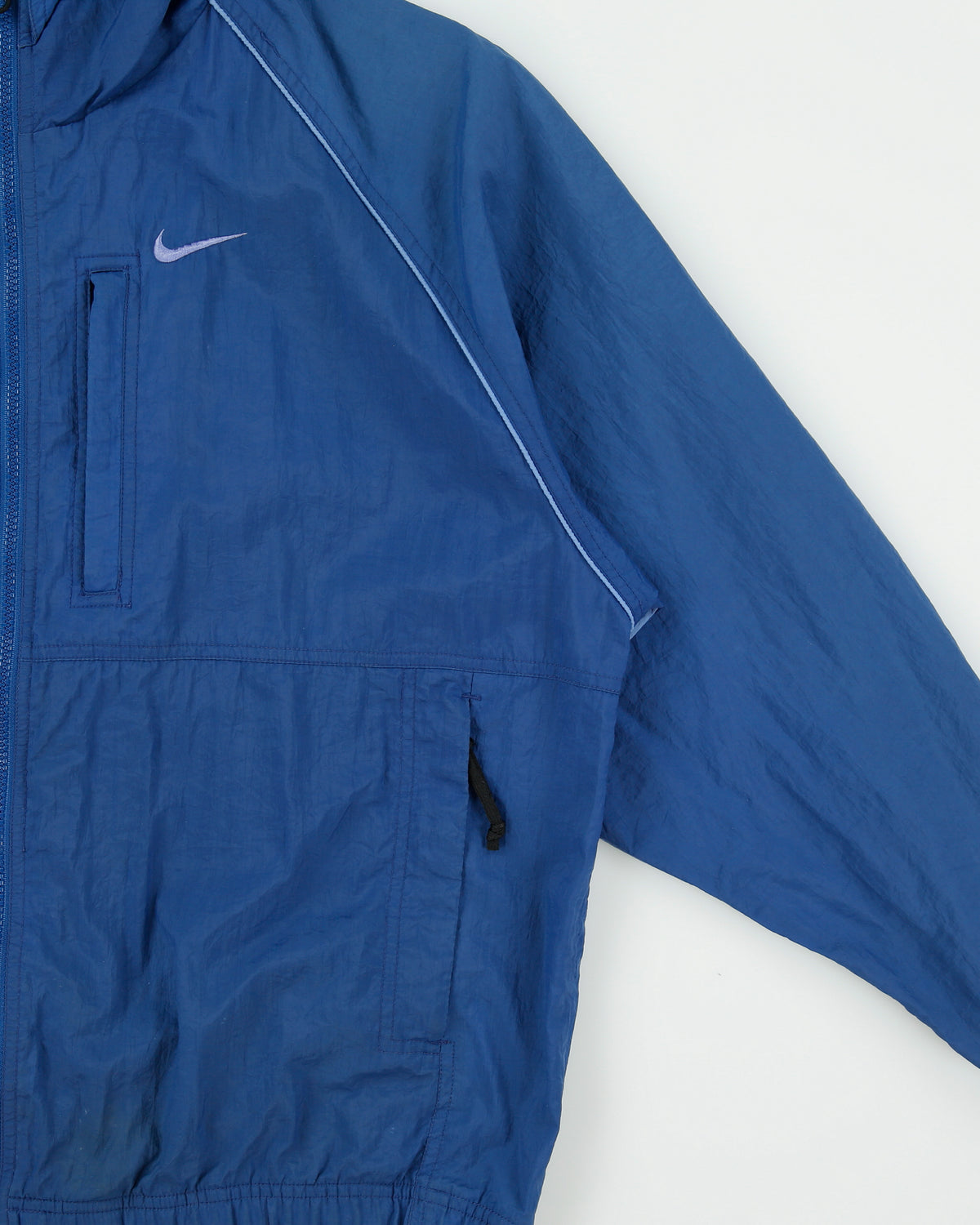 Vintage 1997 Nike Women's Two-Tone Shell Hooded Windbreaker Bomber Jacket - M