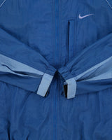 Vintage 1997 Nike Women's Two-Tone Shell Hooded Windbreaker Bomber Jacket - M