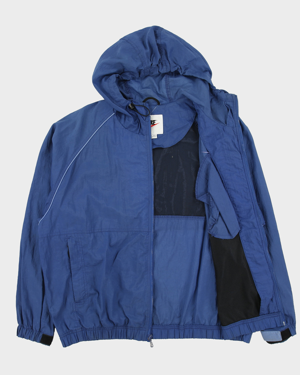 Vintage 1997 Nike Women's Two-Tone Shell Hooded Windbreaker Bomber Jacket - M