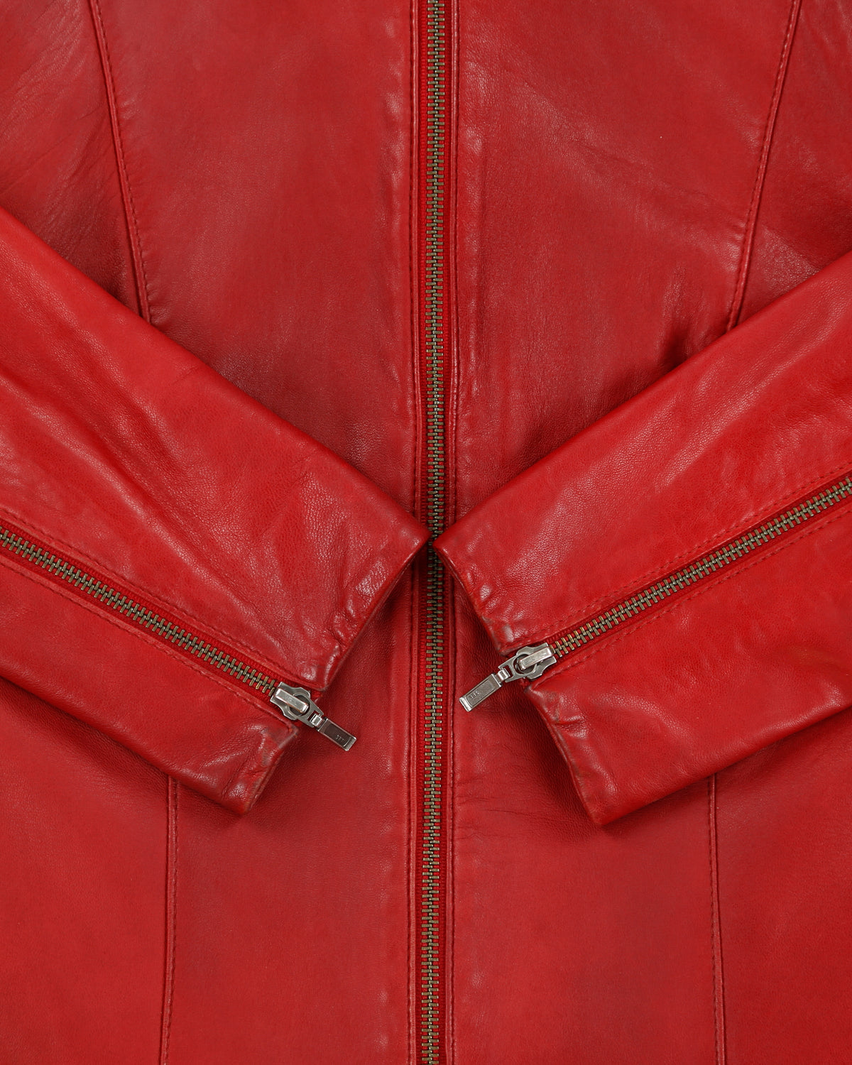 Vintage Y2K 00s Danier Women's Rouge Italian Calfskin Leather Cafe Racer Moto Jacket - M