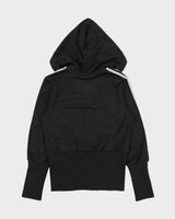 Vintage Y2K 00s Adidas Originals Women's Glitter 3-Stripe Ribbed Split Hood Track Jacket - M