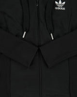 Vintage Y2K 00s Adidas Originals Women's Glitter 3-Stripe Ribbed Split Hood Track Jacket - M