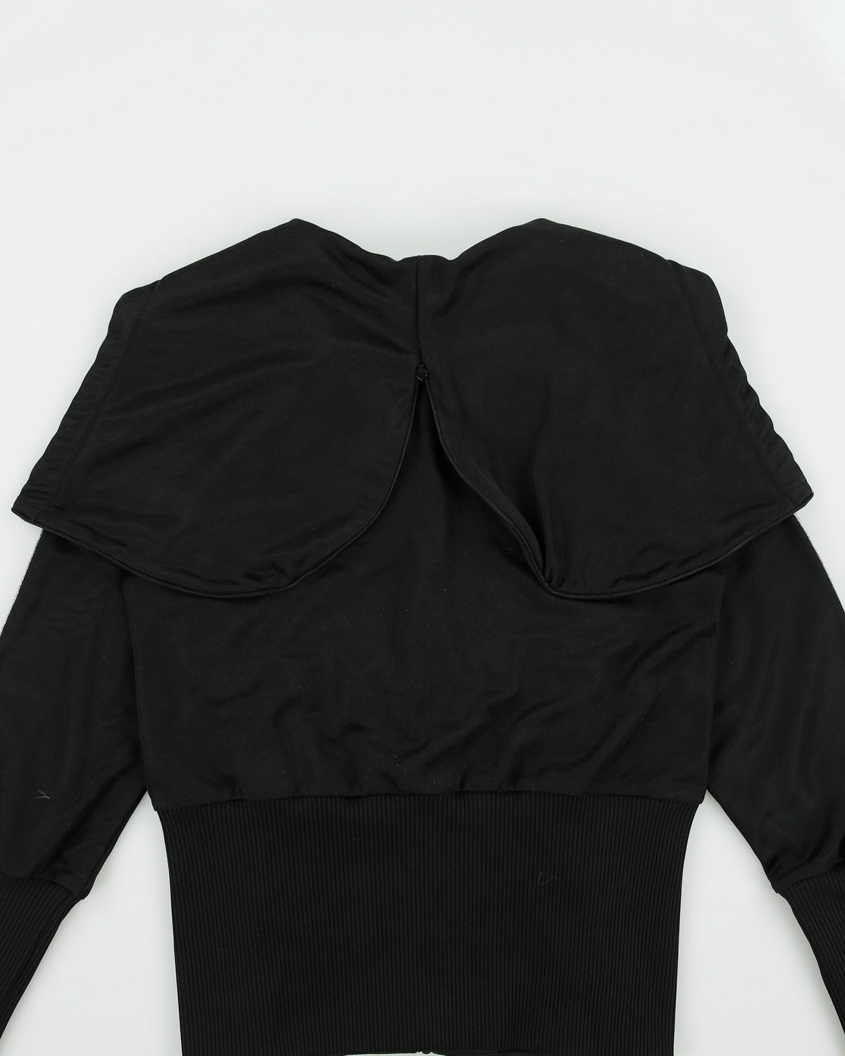 Vintage Y2K 00s Adidas Originals Women's Glitter 3-Stripe Ribbed Split Hood Track Jacket - M