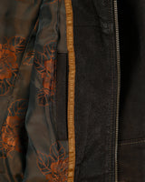 Vintage Y2K 00s Danier Women's Grained Leather Rib Cafe Racer Moto Jacket - M