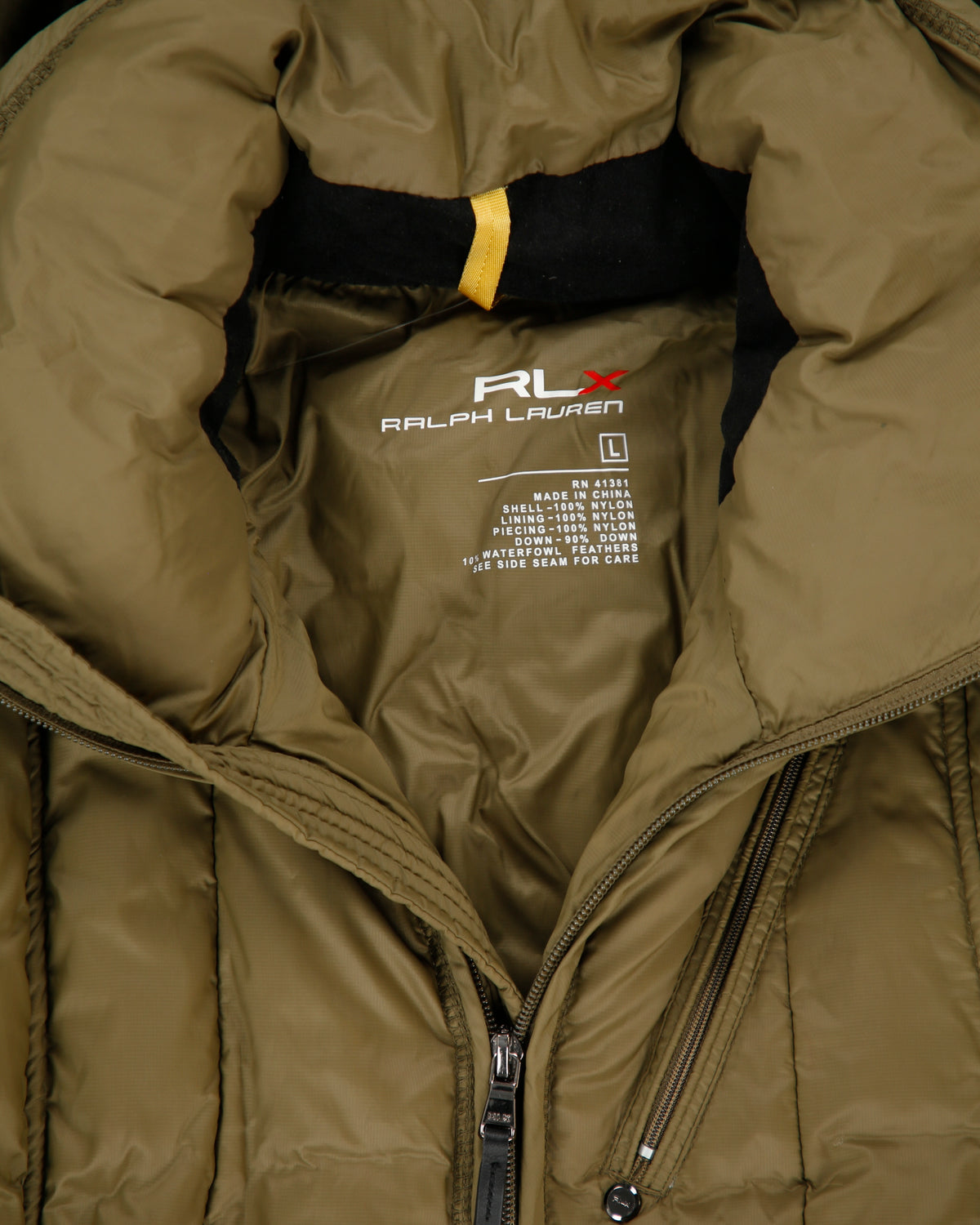 Vintage RLX Ralph Lauren Khaki Women's Goose Down Parka - L