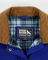 Eddie Bauer Cobalt Women's Tartan Lined Corduroy Canvas Barn Jacket - S