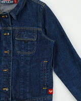 Vintage Y2K 00s Roxy Jean Quiksilver Made In USA Indigo Denim Trucker Jacket - L