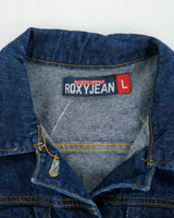 Vintage Y2K 00s Roxy Jean Quiksilver Made In USA Indigo Denim Trucker Jacket - L