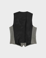 Vintage Lauren Ralph Lauren LRL Women's Houndstooth Silk Wool Pleated Waistcoat - L