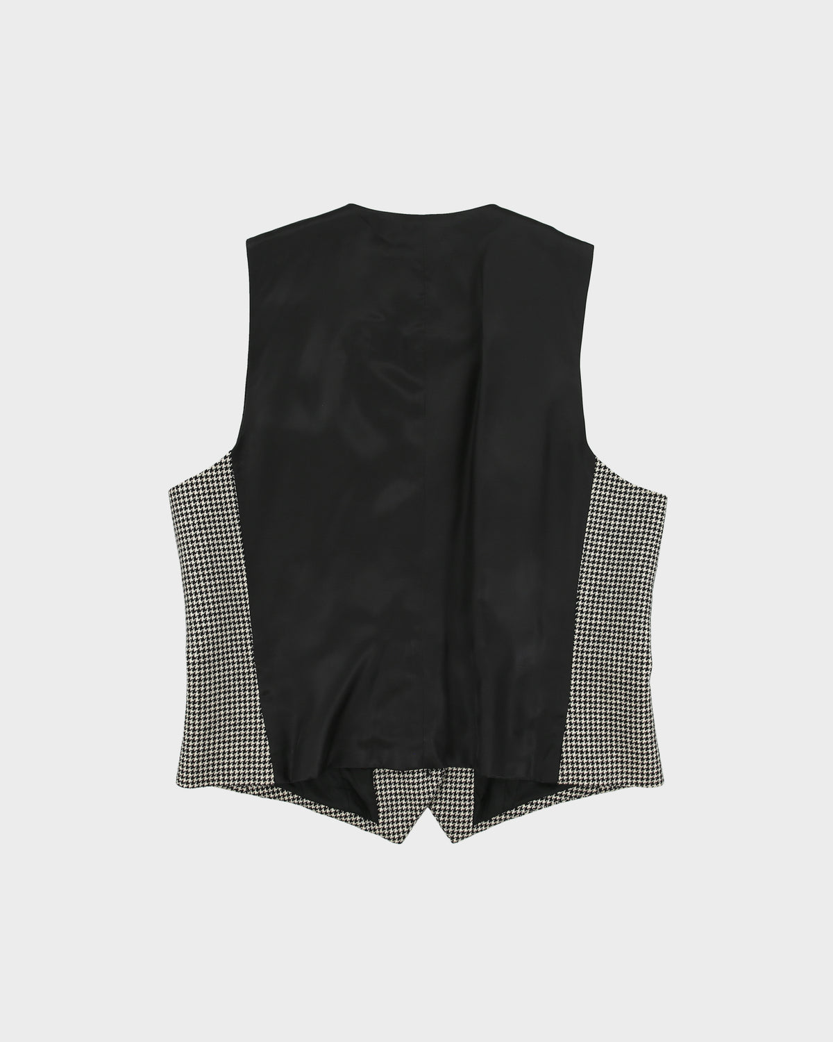 Vintage Lauren Ralph Lauren LRL Women's Houndstooth Silk Wool Pleated Waistcoat - L