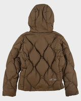 Vintage Y2K 00s Salomon Women's Quilted Goose Down Faux Fur Mountain Puffer Jacket - M