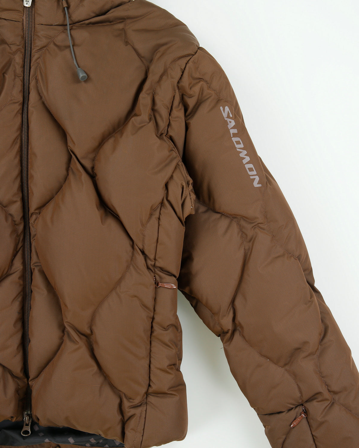 Vintage Y2K 00s Salomon Women's Quilted Goose Down Faux Fur Mountain Puffer Jacket - M