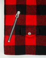 Sandro Women's Buffalo Plaid Wool Shearling Classic Biker Jacket - S