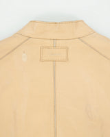 Vintage Y2K 00s Chevignon Women's Camel Tan Calfskin Leather Cafe Racer Biker Jacket - L