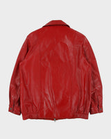 Vintage Y2K 00s Danier Women's Chateau Leather Moto Bomber Jacket - L