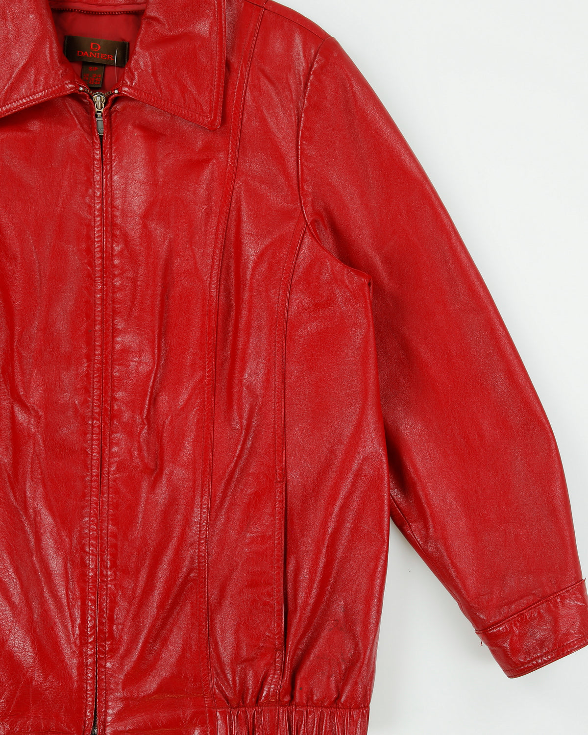 Vintage Y2K 00s Danier Women's Chateau Leather Moto Bomber Jacket - L