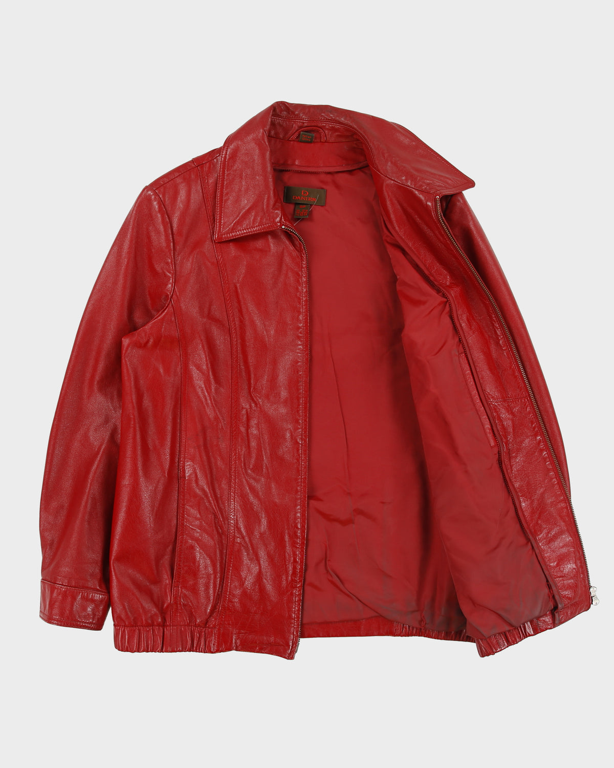 Vintage Y2K 00s Danier Women's Chateau Leather Moto Bomber Jacket - L