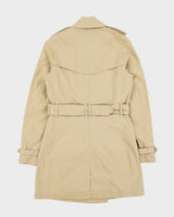 Vintage Y2K 00s Burberry Women's Chelsea Heritage Nova Check Lined Made In England Canvas Mid-Length Double Breasted Trench Coat - XS