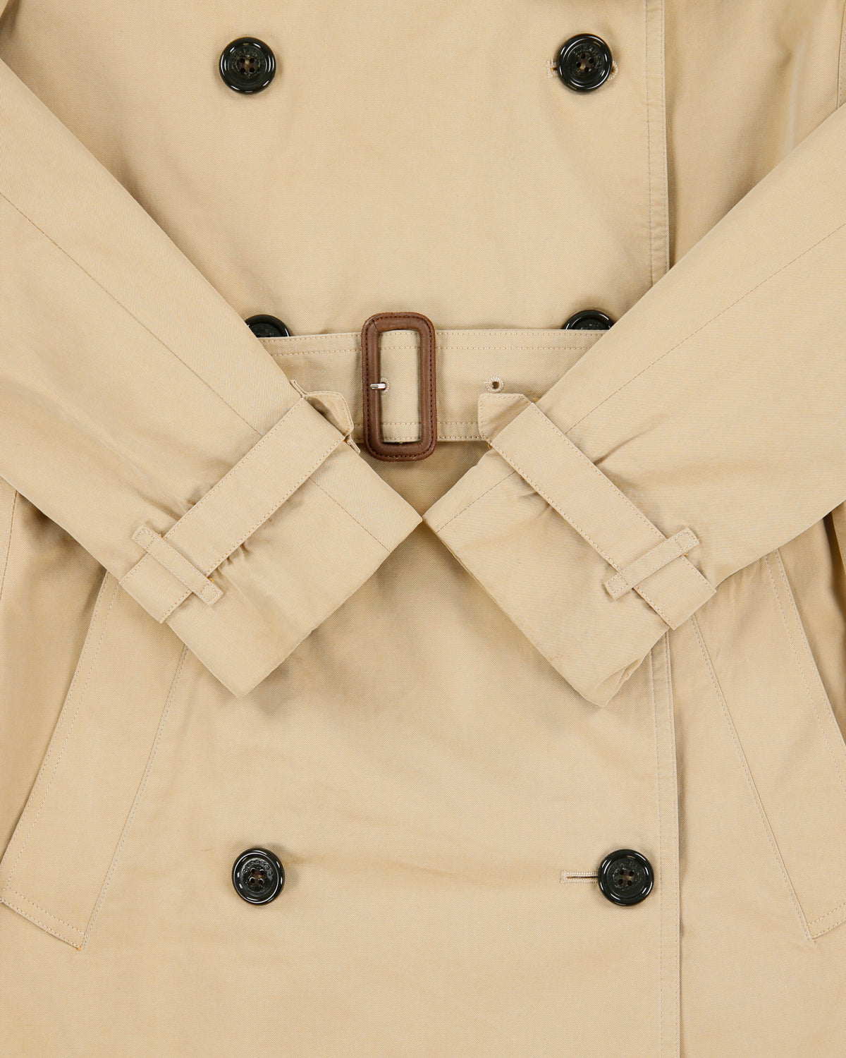 Vintage Y2K 00s Burberry Women's Chelsea Heritage Nova Check Lined Made In England Canvas Mid-Length Double Breasted Trench Coat - XS