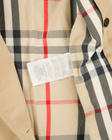Vintage Y2K 00s Burberry Women's Chelsea Heritage Nova Check Lined Made In England Canvas Mid-Length Double Breasted Trench Coat - XS
