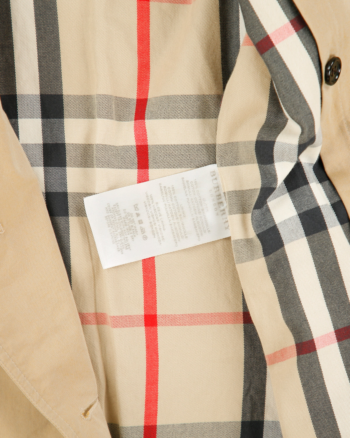 Vintage Y2K 00s Burberry Women's Chelsea Heritage Nova Check Lined Made In England Canvas Mid-Length Double Breasted Trench Coat - XS