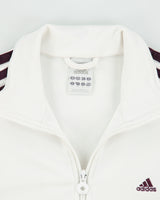 Vintage Y2K 00s Adidas Women's Deep Purple 3-Stripe Funnel-Neck Track Jacket - M
