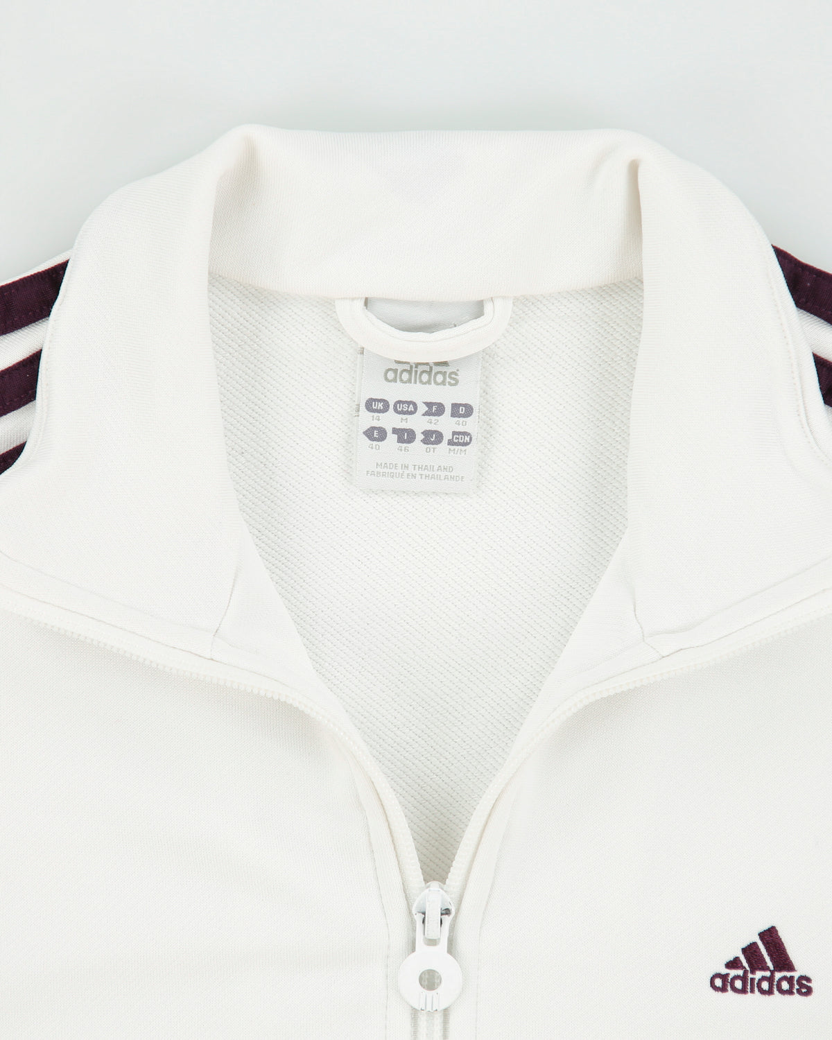 Vintage Y2K 00s Adidas Women's Deep Purple 3-Stripe Funnel-Neck Track Jacket - M