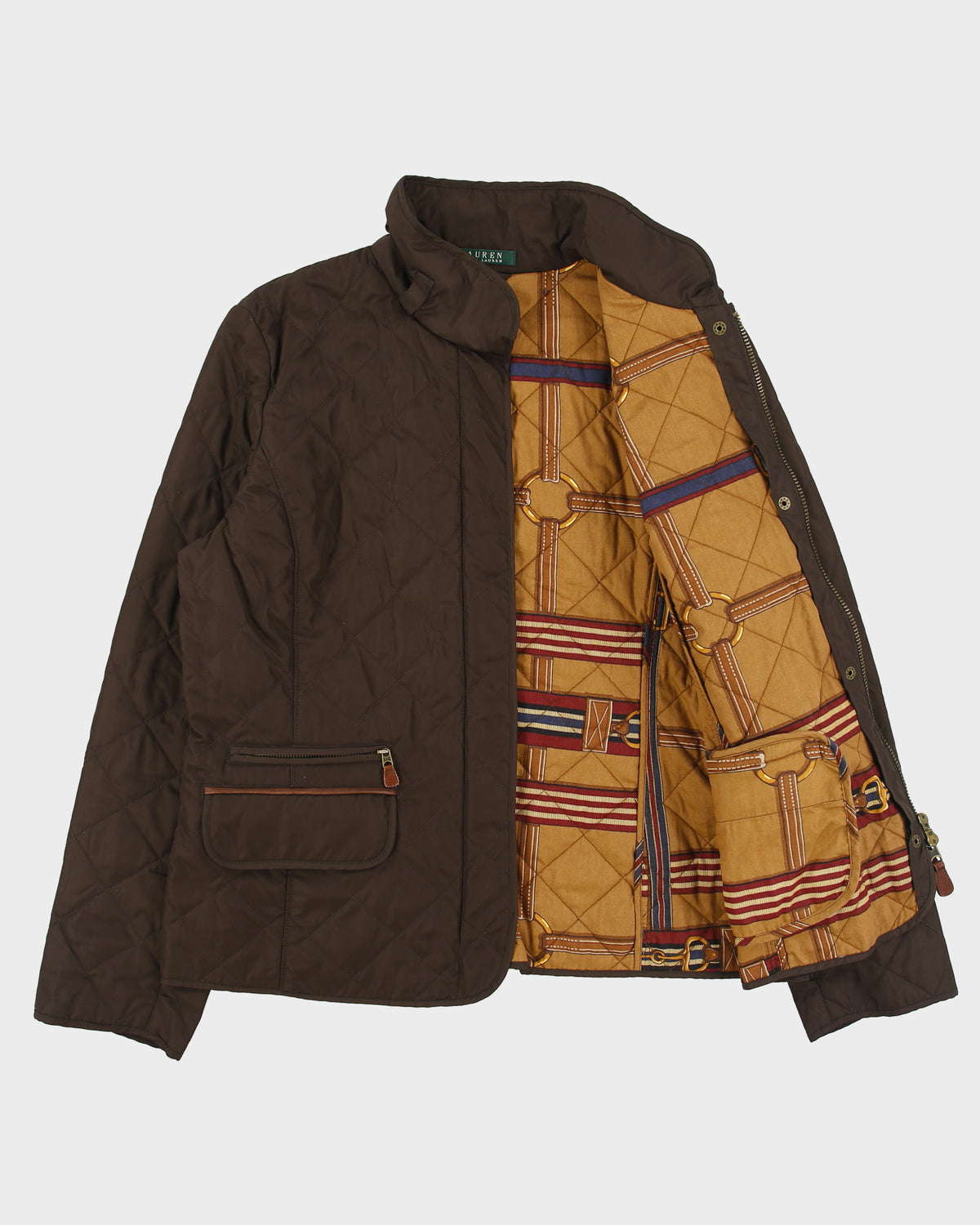 Vintage Y2K 00s Lauren Ralph Lauren LRL Women's Equestrian Lined Soft Shell Quilted Jacket - L