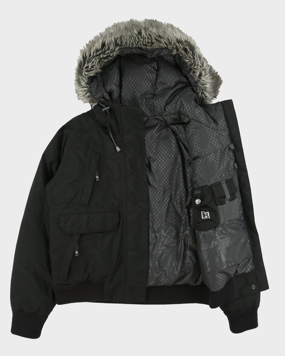 Vintage Y2K 00s The North Face Women's Hyvent Goose Down Faux Fur HyVent Bomber Jacket - S
