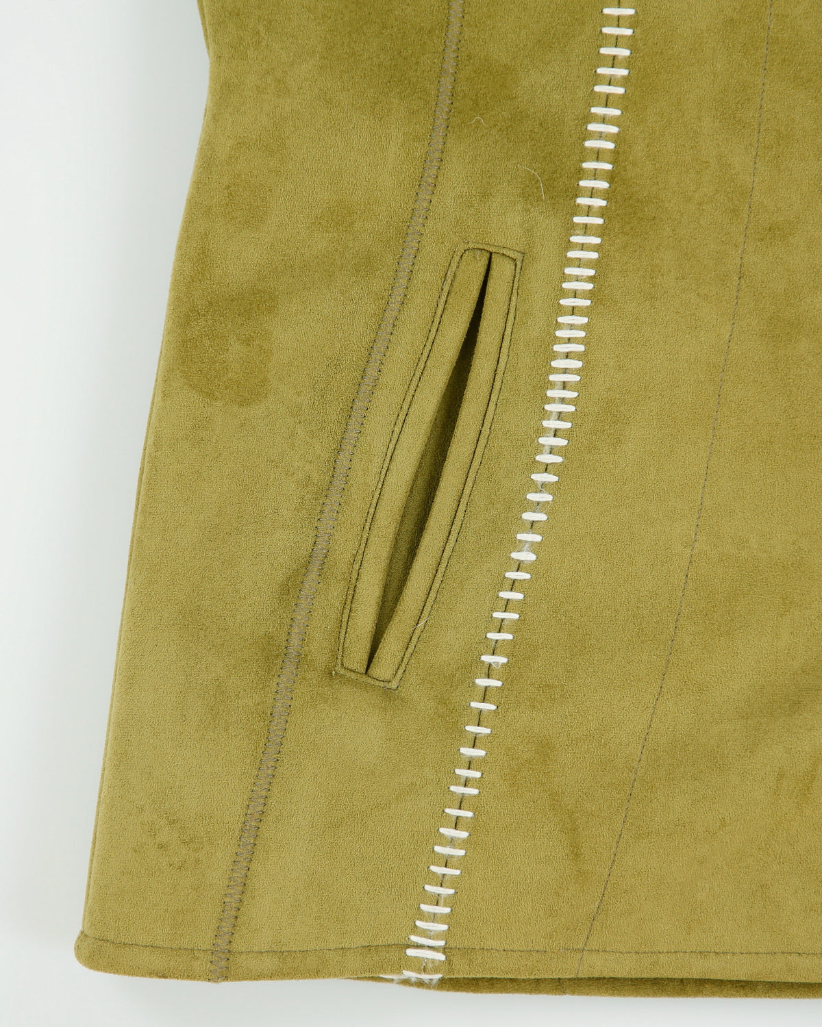 Vintage Y2K 00s Novelti Olive Green Women's Hooded Faux Sheepskin Shearling Jacket - M