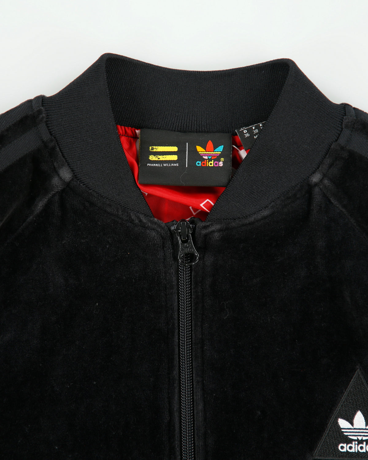 Adidas Originals x Pharrell Williams HU Velour Embroidered Women's Bomber Jacket - S