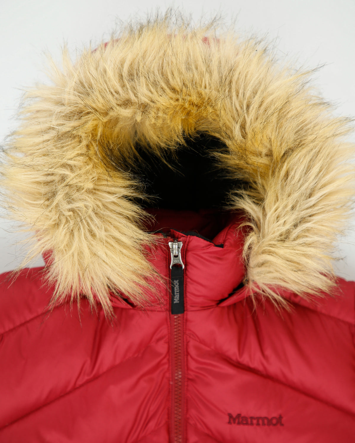 Vintage Marmot Women's Crimson 700 Fill Goose Down Faux Fur Parka - XL