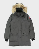 Canada Goose Women's Graphite 6550L Trillium Heritage Made In Canada 625 Fill Duck Down Mid-Length Parka - M
