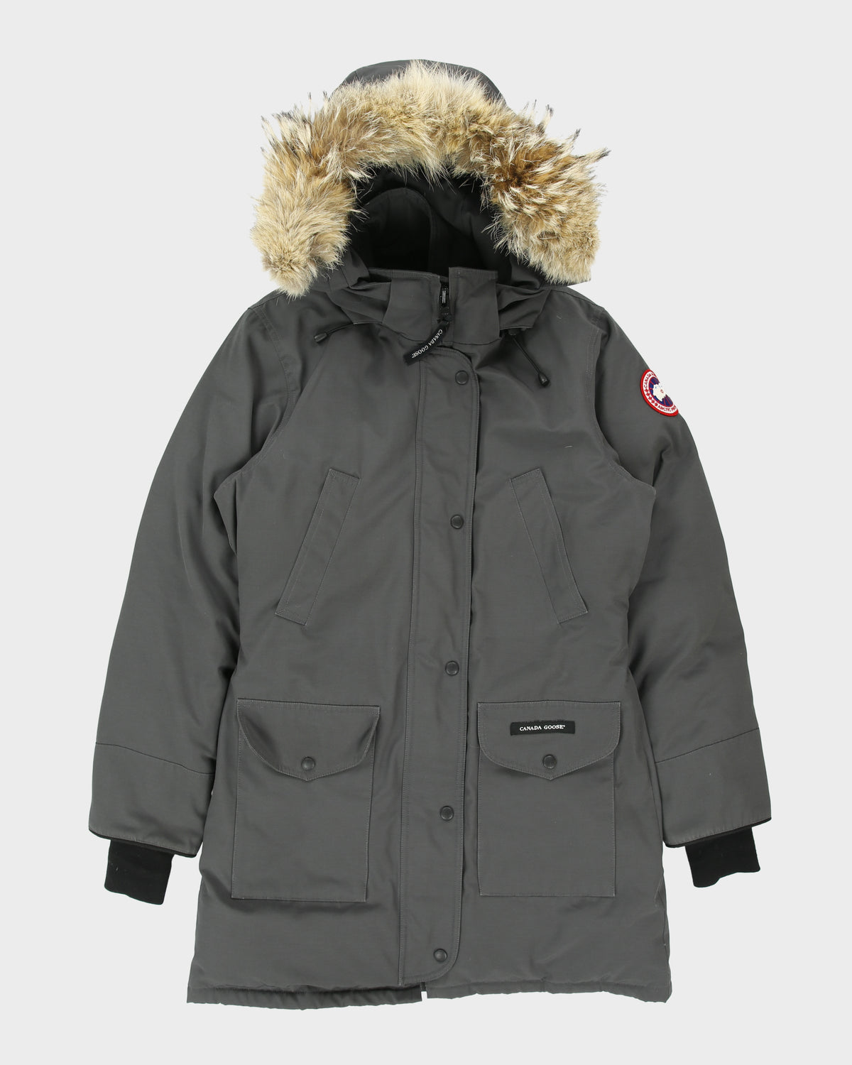 Canada Goose Women's Graphite 6550L Trillium Heritage Made In Canada 625 Fill Duck Down Mid-Length Parka - M