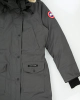Canada Goose Women's Graphite 6550L Trillium Heritage Made In Canada 625 Fill Duck Down Mid-Length Parka - M