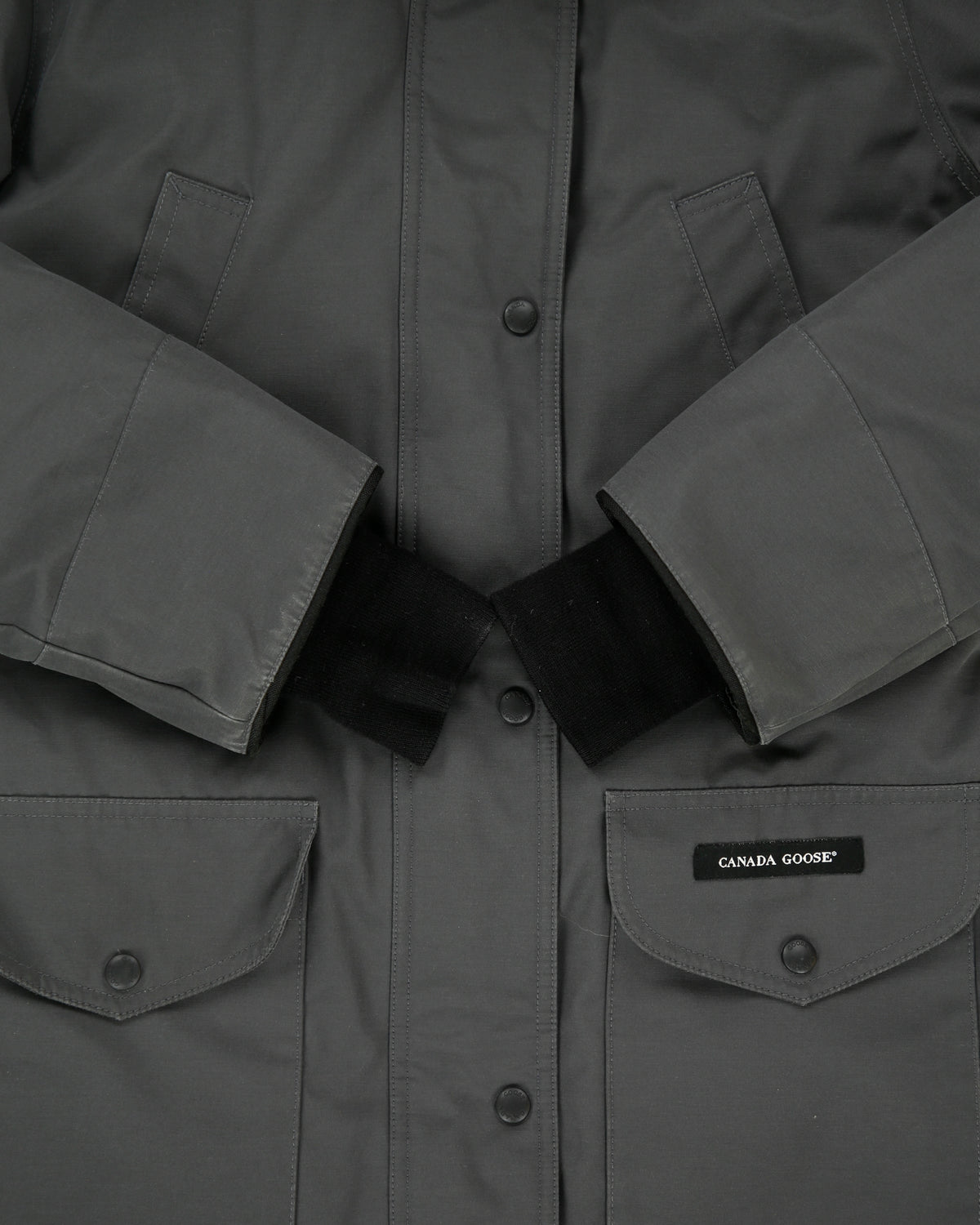 Canada Goose Women's Graphite 6550L Trillium Heritage Made In Canada 625 Fill Duck Down Mid-Length Parka - M