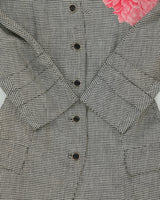 Vintage Fall 1998 Runway Gianni Versace Women's Floral Houndstooth Linen Single Breasted Evening Coat - M