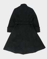 Vintage 1970s Monteselli France Women's Wool Union Made In Canada Belted Peak Lapel Over Coat - S