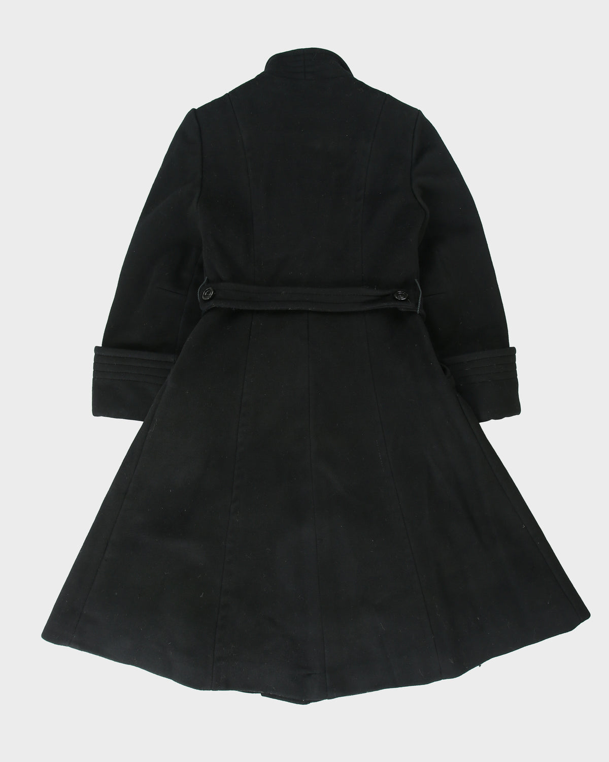 Vintage 1970s Monteselli France Women's Wool Union Made In Canada Belted Peak Lapel Over Coat - S