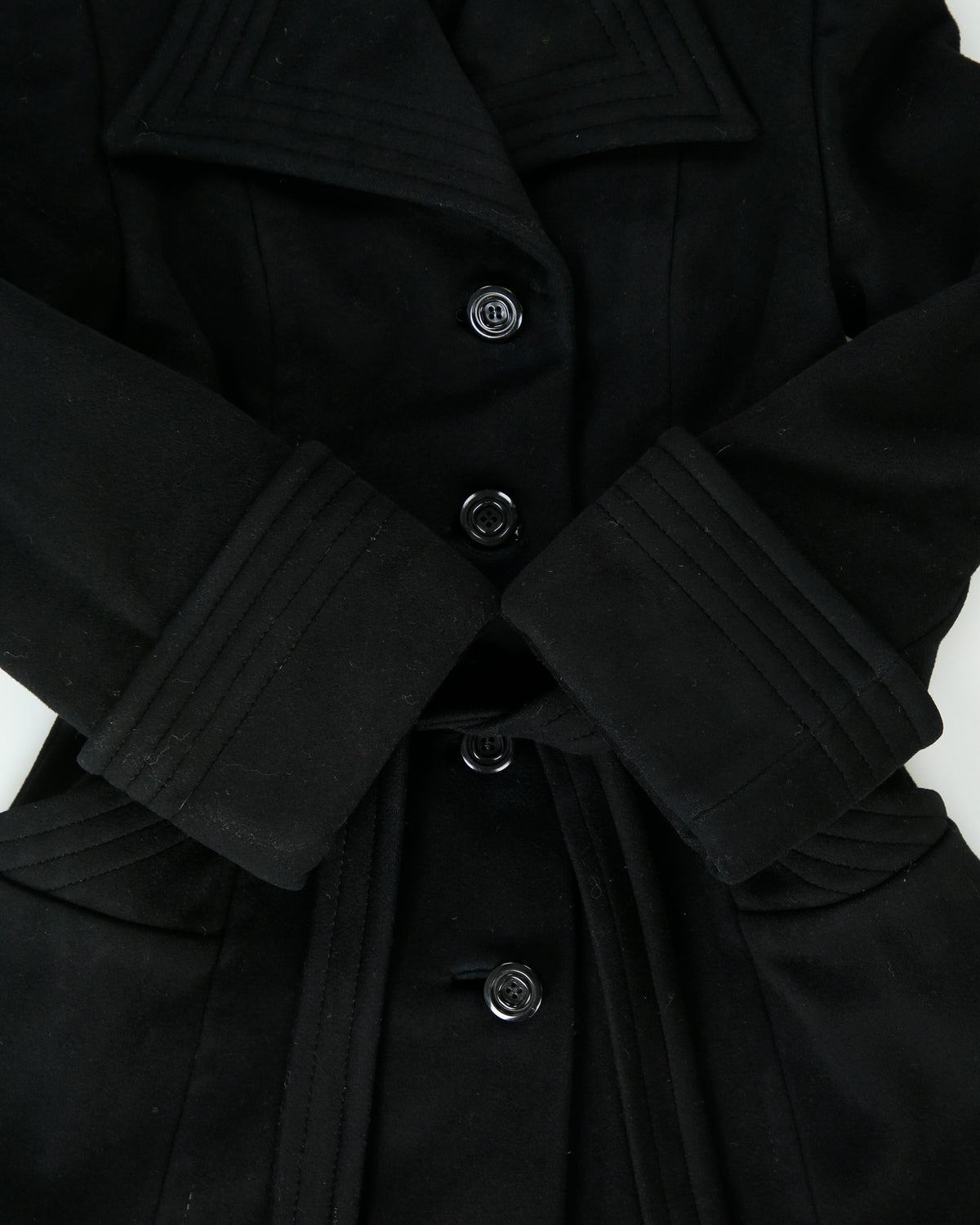 Vintage 1970s Monteselli France Women's Wool Union Made In Canada Belted Peak Lapel Over Coat - S