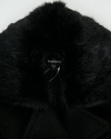Vintage Y2K 00s Bebe Women's Rib Wool Angora Fur Belted Over Coat - S