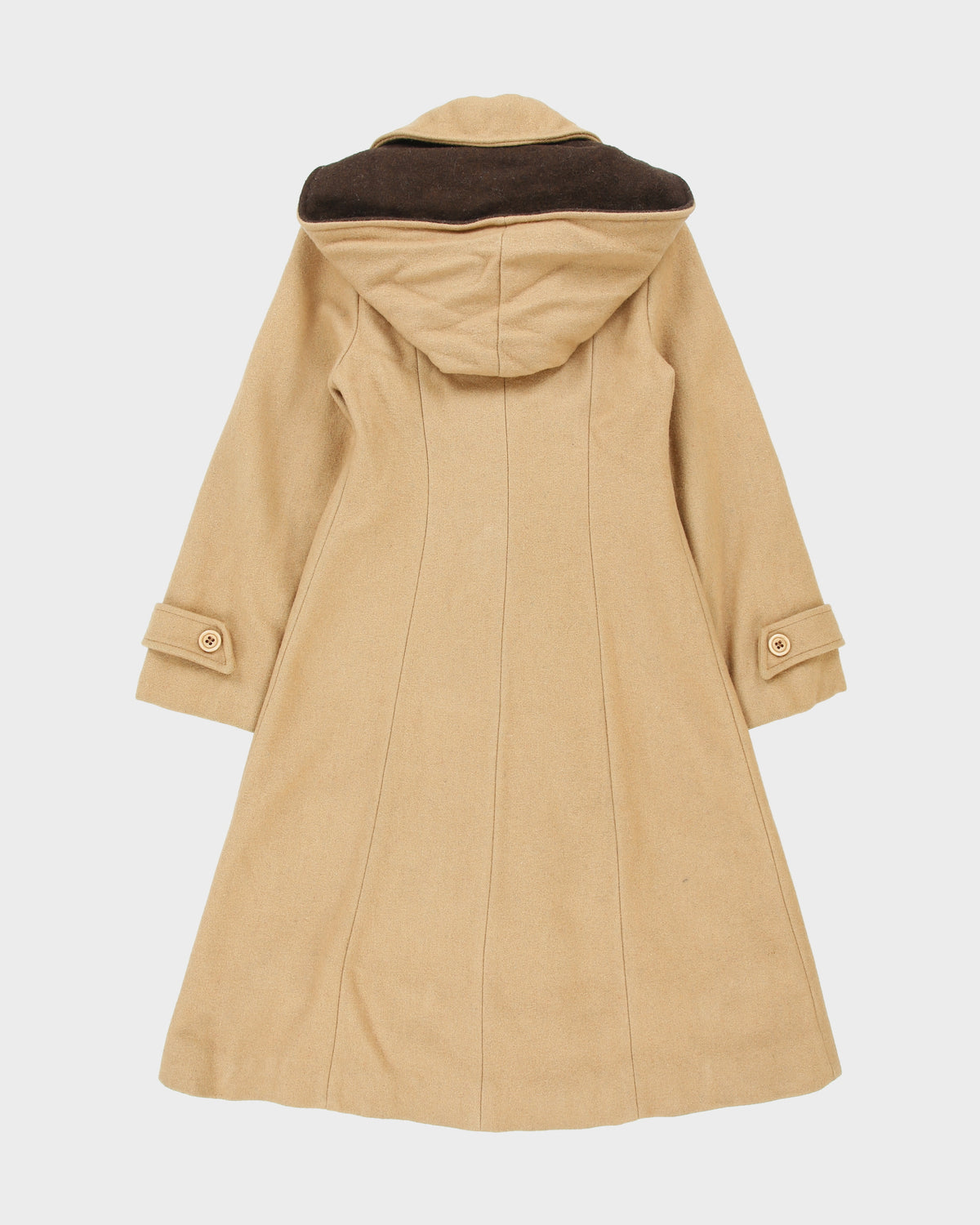 Vintage 1960s Niccolini Nicolette Women's Tan Wool Union Made In USA Duffel Coat - S