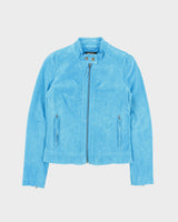 Vintage Y2k 00s Le Chateau Suede Cafe Racer Tassel Zip Jacket - XS