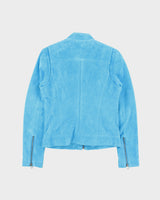 Vintage Y2k 00s Le Chateau Suede Cafe Racer Tassel Zip Jacket - XS