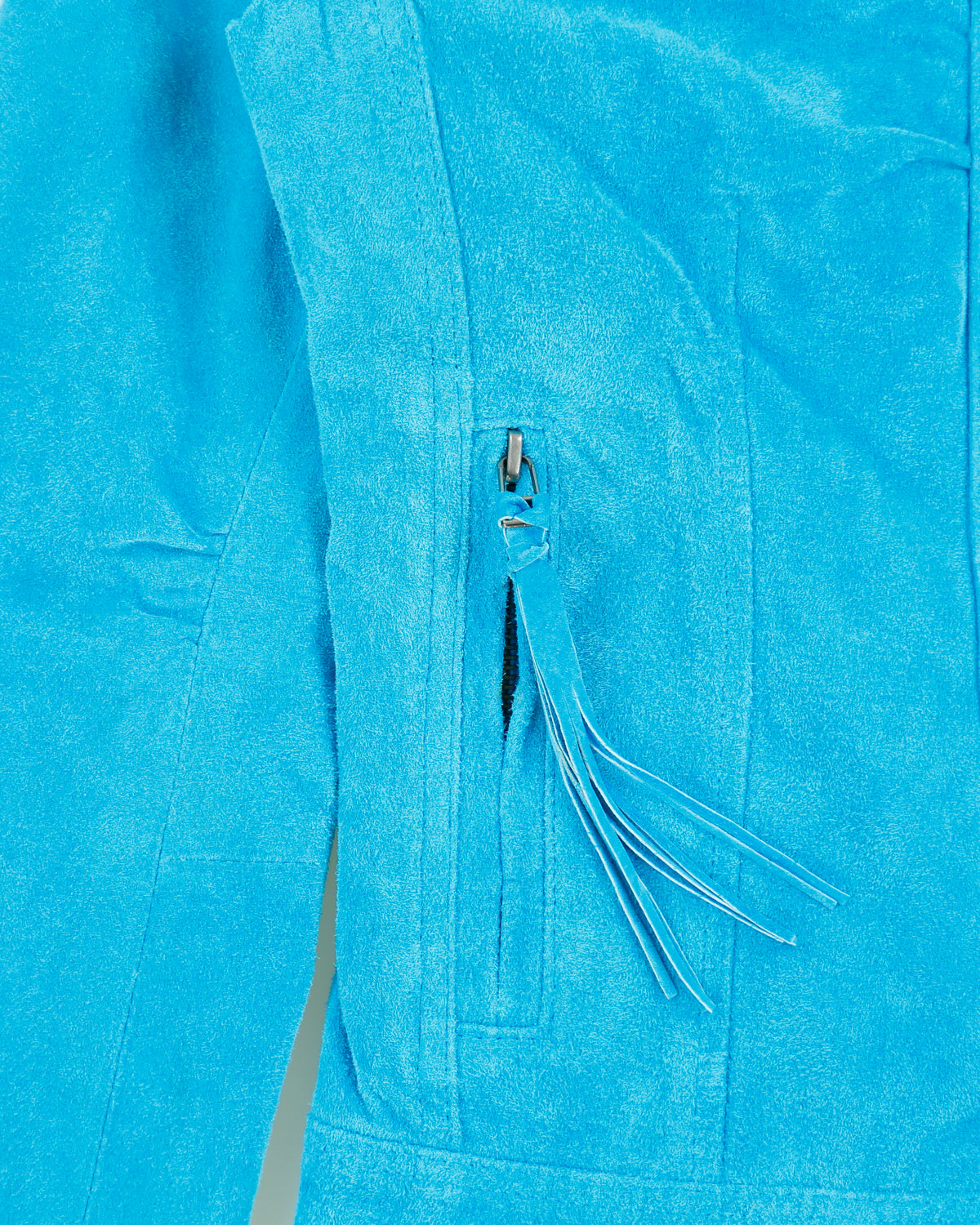 Vintage Y2k 00s Le Chateau Suede Cafe Racer Tassel Zip Jacket - XS