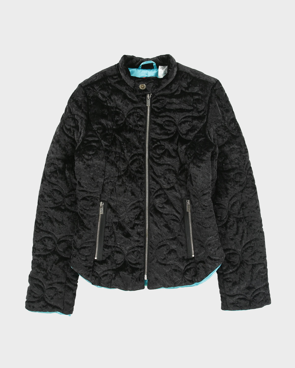 Vintage Y2K 00s Diesel Padded Quilted Velour Satin Lined Jacket - M