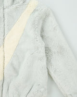 Nike Sportswear Women's Baby Blue Oversized Swoosh Faux Fur Jacket - S