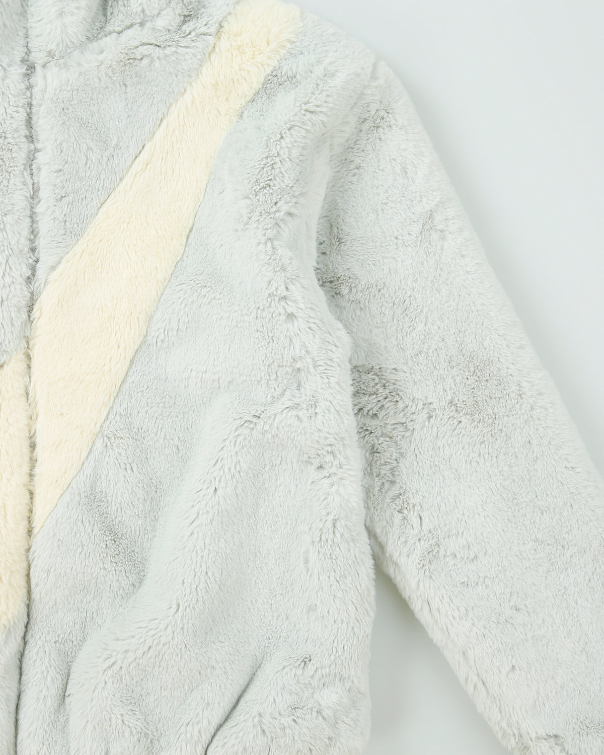 Nike Sportswear Women's Baby Blue Oversized Swoosh Faux Fur Jacket - S